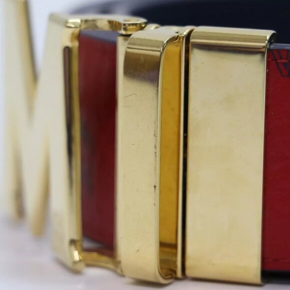 MCM Claus M Reversible Logo Belt Red & Blue Size 40 - Picture 3 of 15